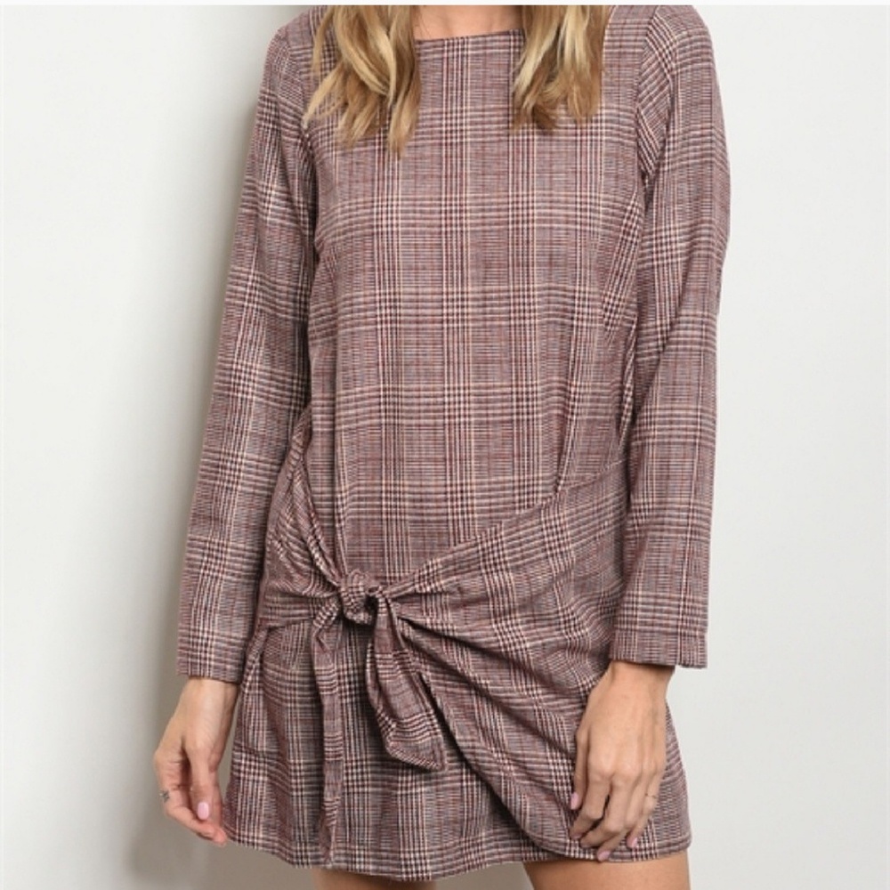 Knotted Plaid Dress